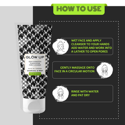 How to use glow up charcoal face wash