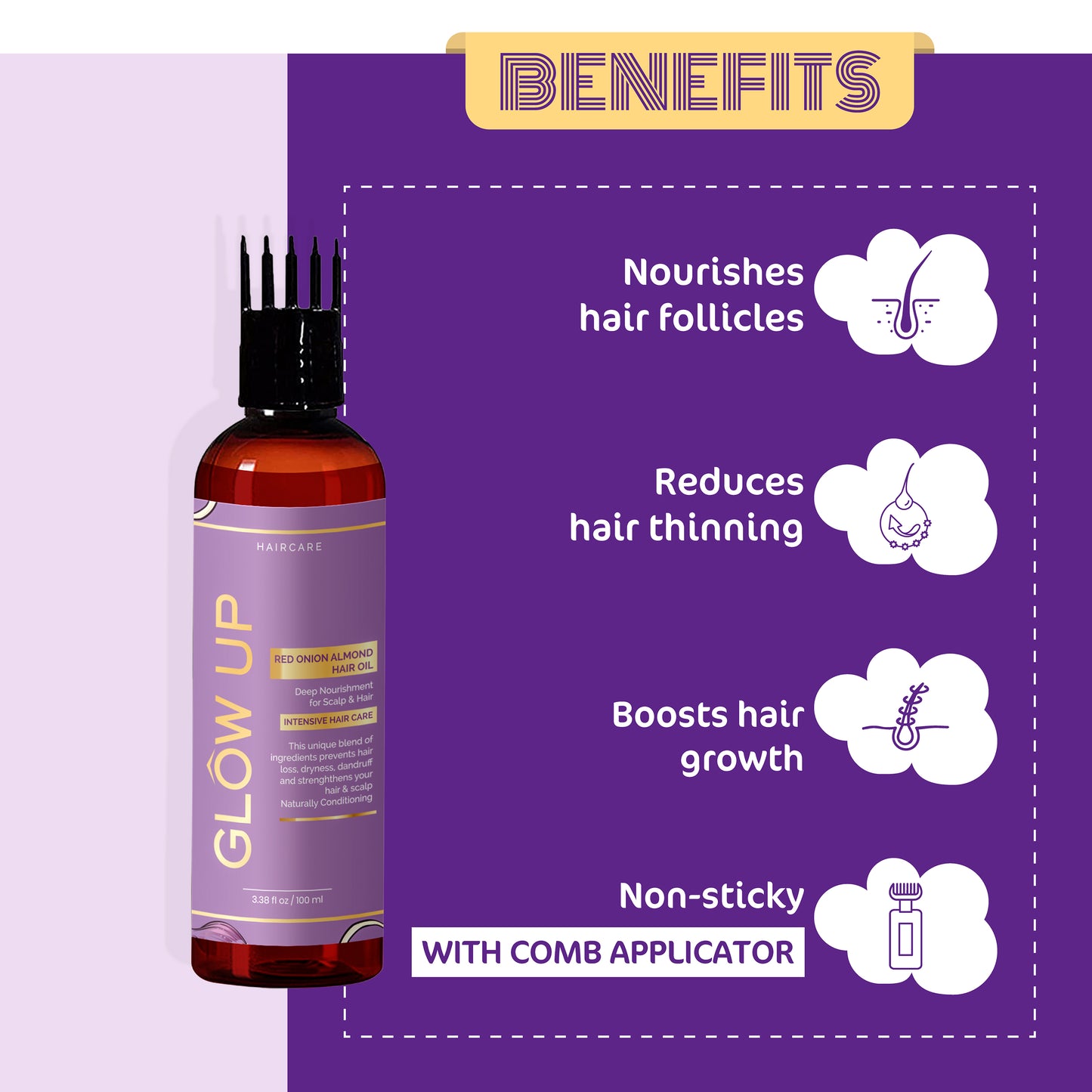 Benefits of glow up red onion hair oil 