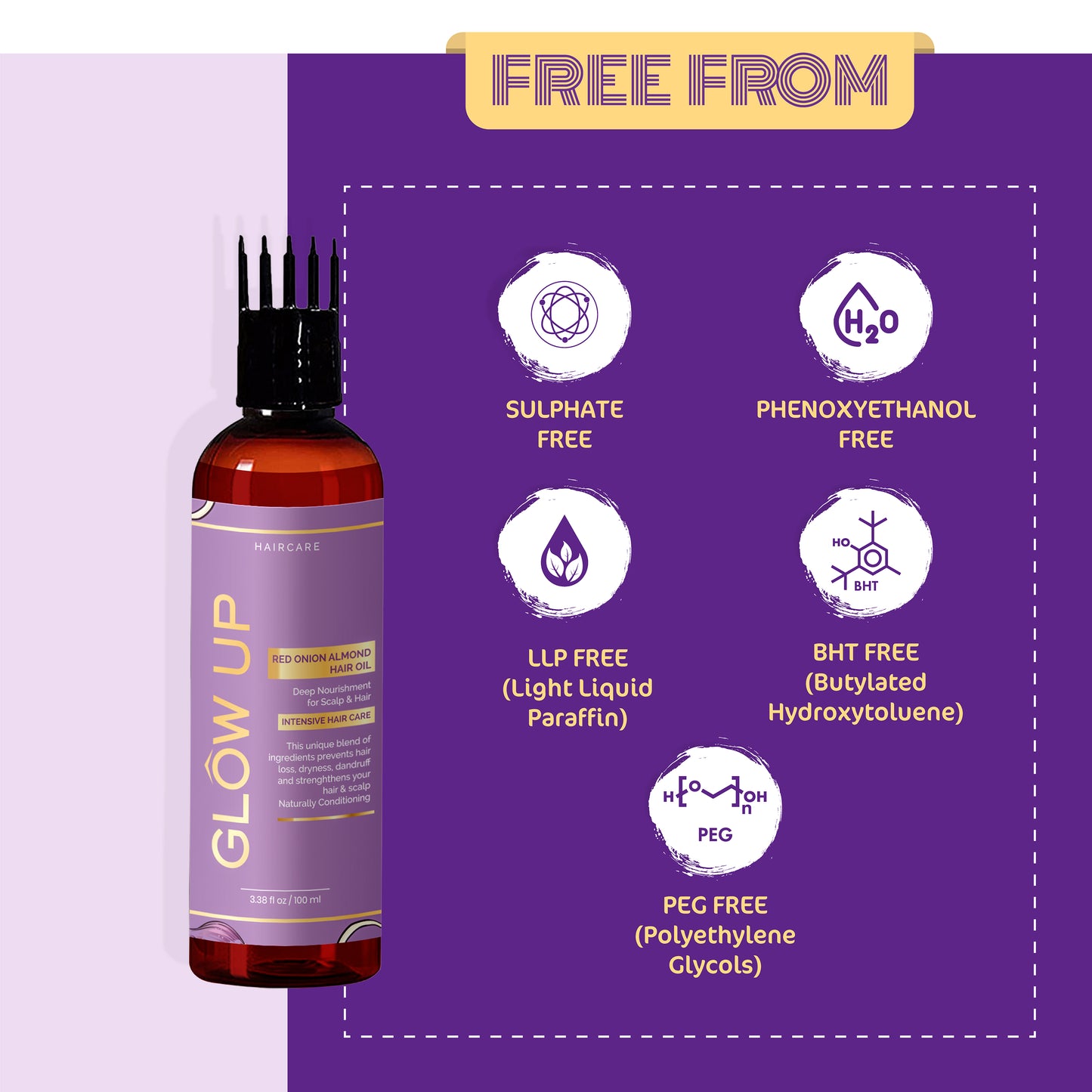 Glow up red onion hair oil free from