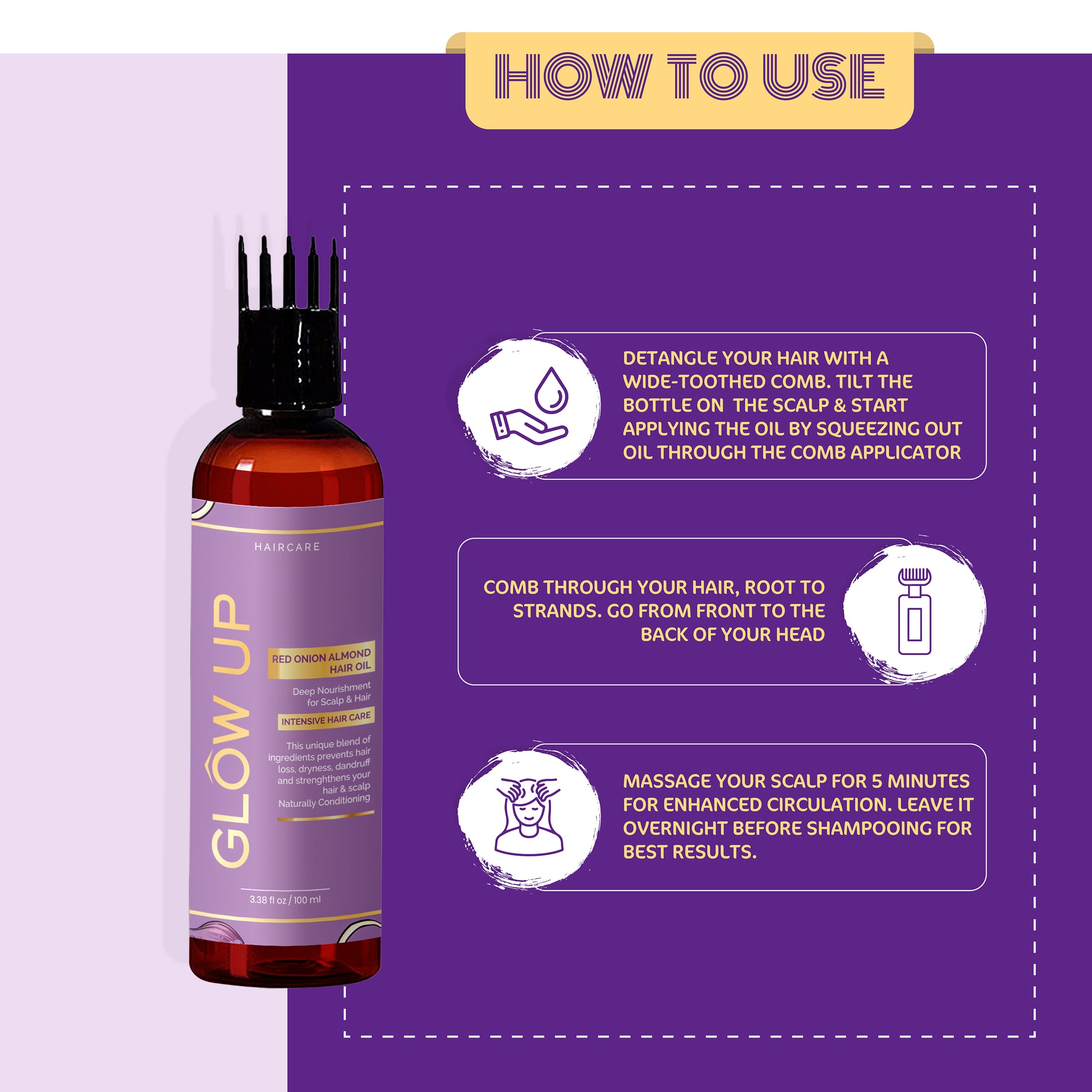 How to use glow up red onion hair oil 
