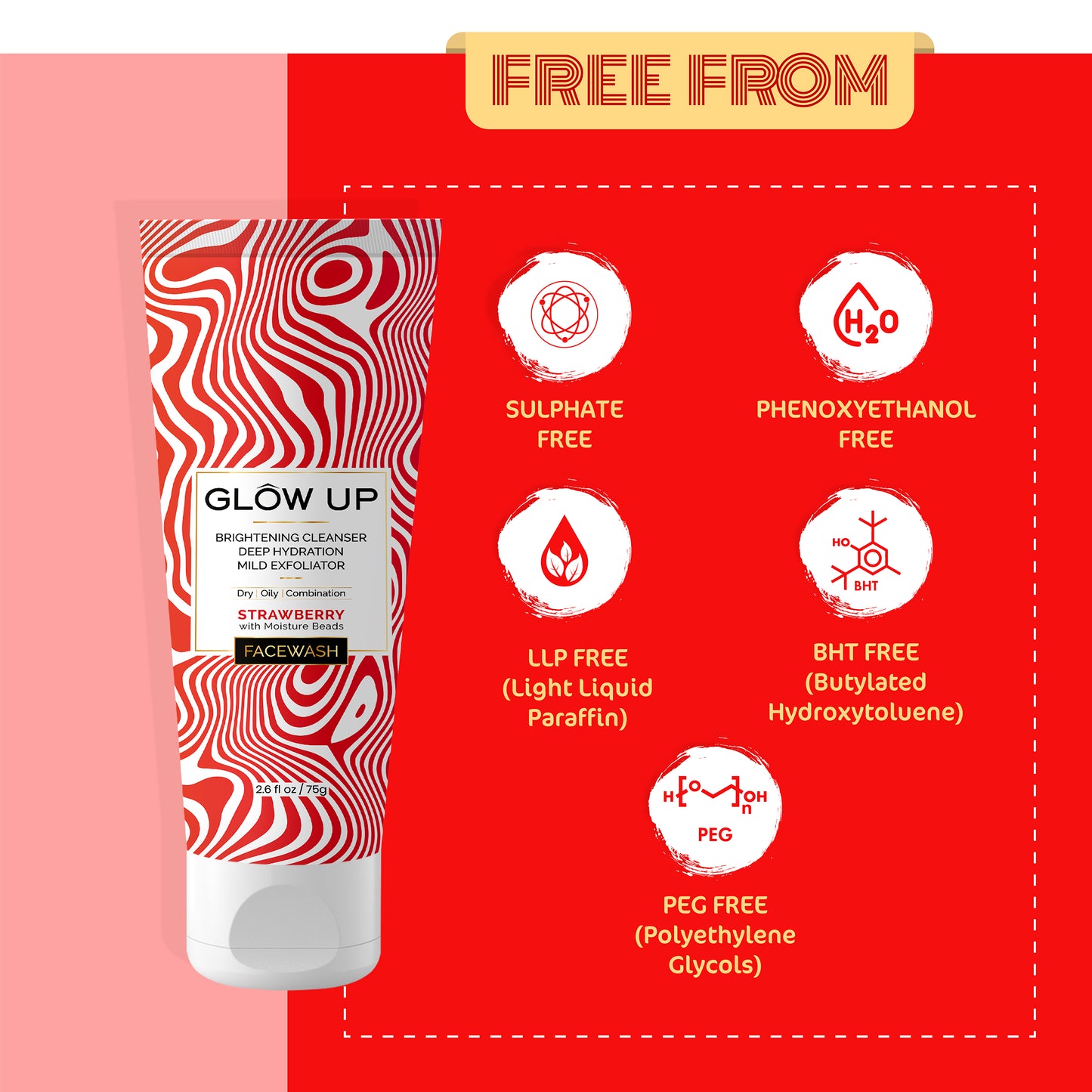 Free From glow up strawberry face wash