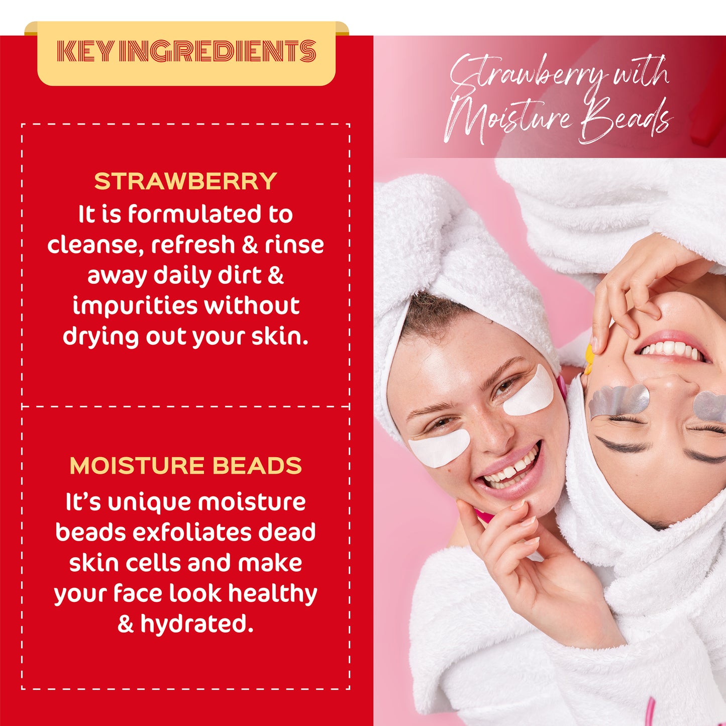 Key ingredients of glow up strawberry face wash